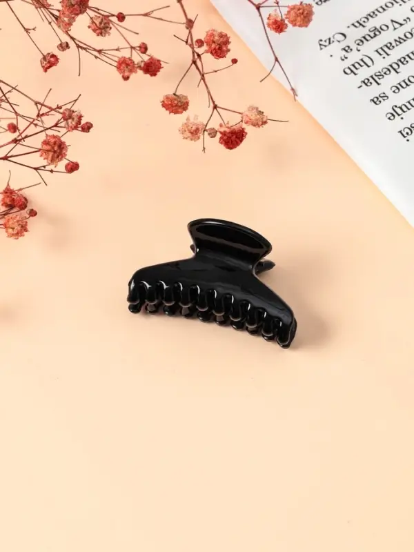 Крабик для волос &laquo;Маленькая классика&raquo;, овал, 4 см, чёрный