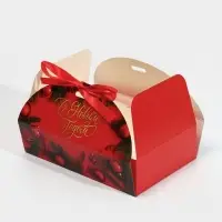 Коробка новогодняя складная &laquo;Новогоднее фото&raquo;, 22 х 15 х 6 см, Новый год