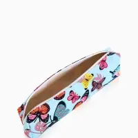 Косметичка-пенал на молнии, с рисунком, голубая