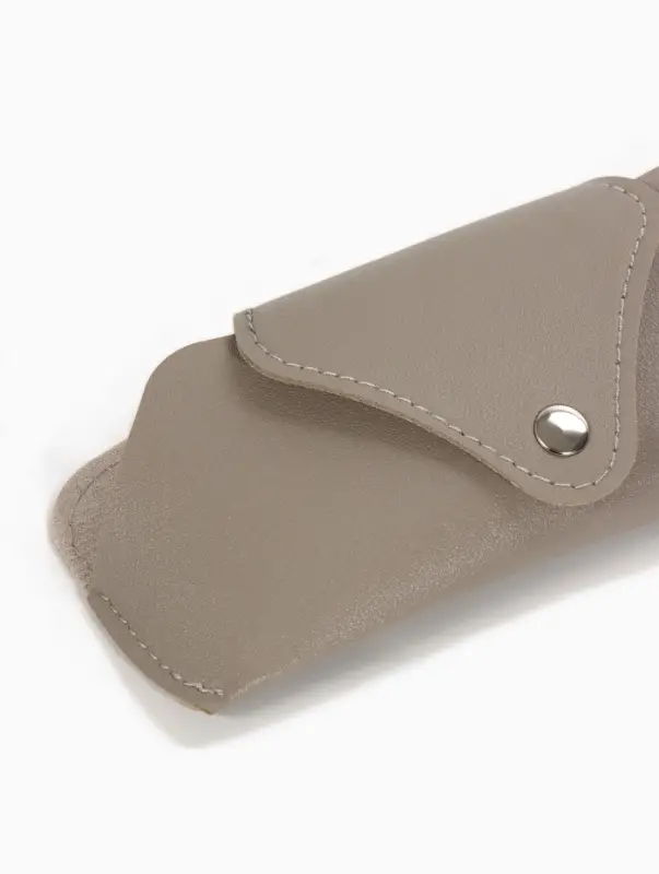 Футляр для очков , 16*3*6,3 см, кнопка, серый