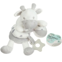 Растяжка - спираль с игрушками дуга на коляску / кроватку для малышей &laquo;Коровка&raquo;, с пищалкой, прорез., Крошка Я