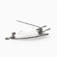 Брошь "Дама в пальто" с эмалью, цвет чёрный в серебре