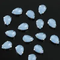 Стразы пришивные &laquo;Капля&raquo;, в цапах, 10&times;14 мм, 20 шт., голубые