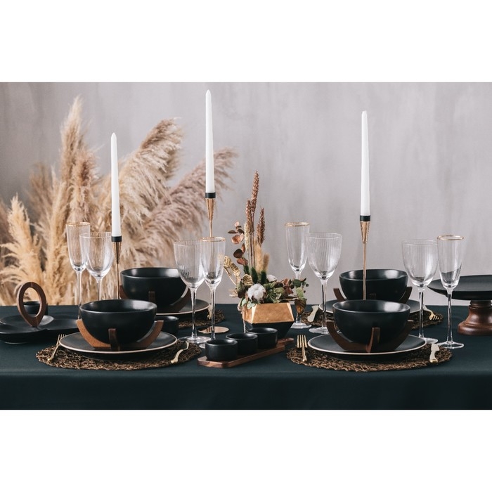 Блюдо фарфоровое 2-х ярусное Magistro &laquo;Галактика&raquo;, 19/27&times;22 см, цвет чёрный