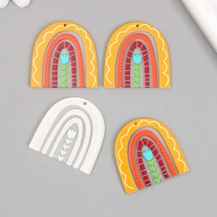 Декор для творчества акрил "Тюльпан и радуга" 0,2х3,6х3,6 см