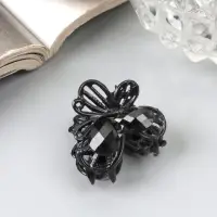 Крабик для волос &laquo;Чёрный ажур&raquo;, бабочка, 2.3 см