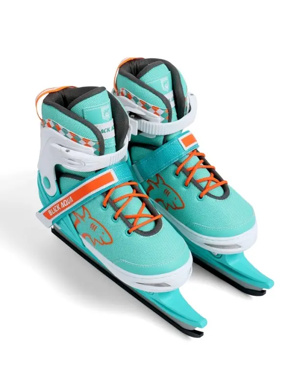 Коньки детские раздвижные BlackAqua, р. 27-30, для фитнеса, мятные, оранжевые