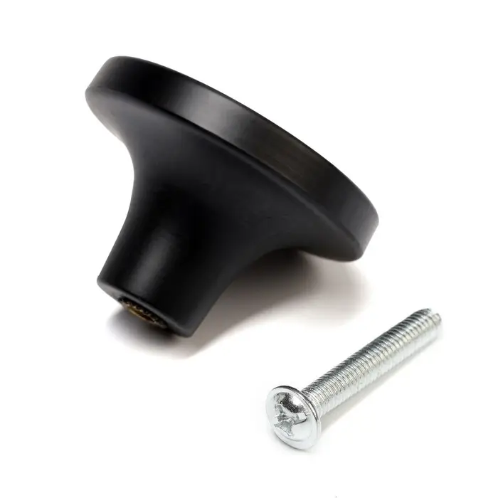 Ручка-кнопка CAPPIO PK111, d=38 мм, пластик, цвет черный