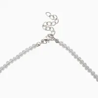 Чокер из бисера &laquo;Хрусталь&raquo;, белый в серебре, 37 см + 5 см доп, цепочка