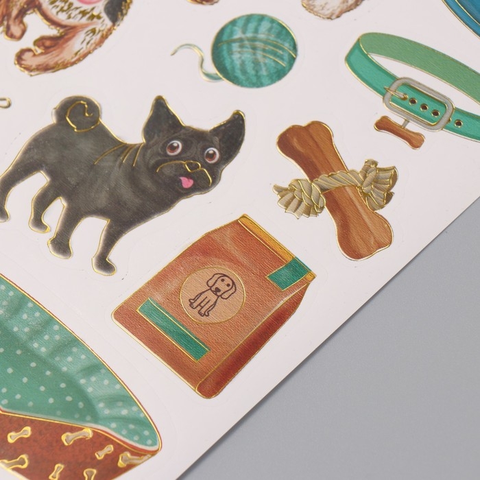 Фотоальбом 25 листов (наклейки+кольца) "Жизнерадостный пёс" 19х27х3 см