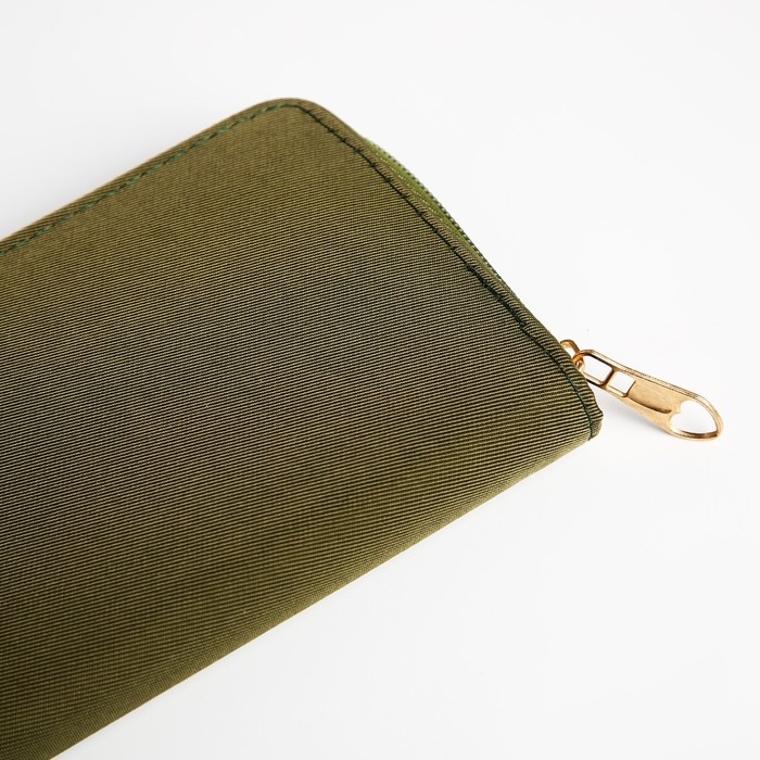 Кошелёк женский на молнии, цвет хаки