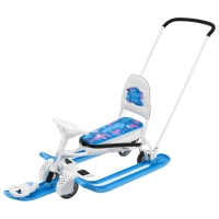 Снегокат с колёсами &laquo;Тимка спорт 6 Бабочки&raquo;, ТС6/БТ, с родительской ручкой, со спинкой и ремнём безопасности