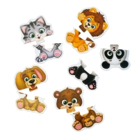 Макси-пазлы &laquo;Весёлые зверята&raquo;, 5 пазлов, 10 деталей