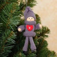 Игрушка - подвеска &laquo;Куколка в костюме&raquo;, цвет серый , МИКС