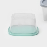 Набор контейнеров квадратных BioFresh, 3 шт: 0,23 л, 0,5 л, 0,9 л, цвет прозрачный, крышка МИКС