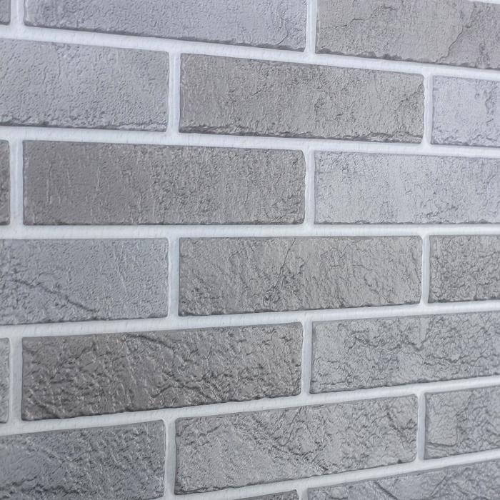 Панель ПВХ кирпич Графитовый 485х960