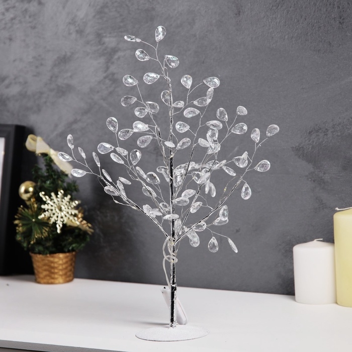 Светодиодный куст &laquo;Лепестки&raquo; 35 &times; 26 &times; 3 см, 10 LED, постоянное свечение, от батареек CR2032х2 (в комплекте), свечение тёплое белое