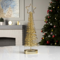 Светодиодная фигура &laquo;Ёлка плетёная&raquo; 10 &times; 38 &times; 10 см, металл, батарейки АААх3 (не в комплекте), свечение тёплое белое