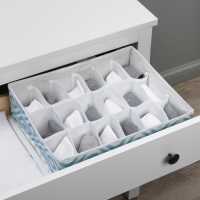 Органайзер для хранения белья Доляна &laquo;Лагуна&raquo;, 18 ячеек, 35&times;30&times;12 см, цвет бирюзовый