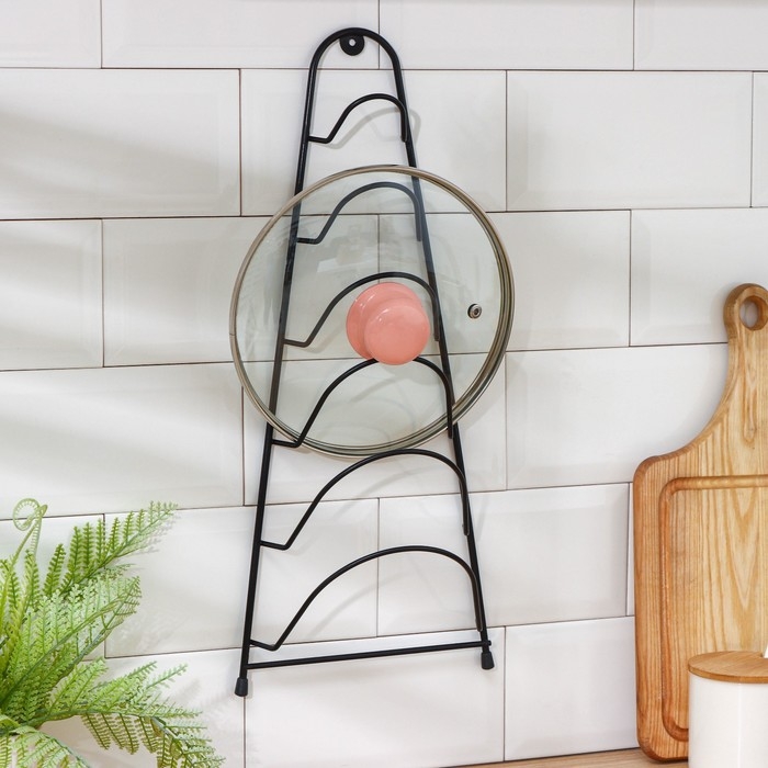 Подставка для крышек подвесная, 19,5&times;9&times;46 см, чёрный