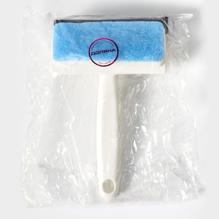 Окномойка с поролоновой насадкой Доляна &laquo;Компакт&raquo;, для зеркал, стекол и душевых кабин, 12&times;18&times;4 см