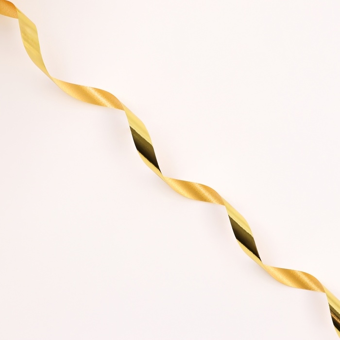 Лента для декора и подарков металлик, 1,2см х 45м, золотая