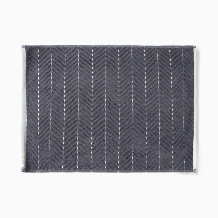 Коврик махровый Этель Lines, цв. тёмно-серый, 50х70 см, 100% хлопок, 750 г/м2