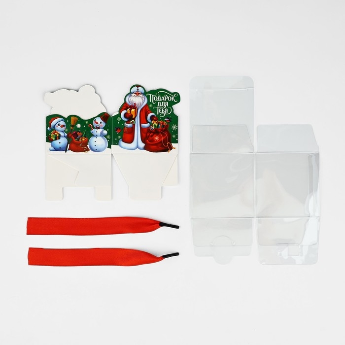 Коробка подарочная новогодняя складная &laquo;Дед Мороз&raquo;, 7 х 7 х 7 см, Новый год