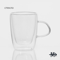 Кружка стеклянная с двойными стенками Magistro &laquo;Дуо&raquo;, 280 мл