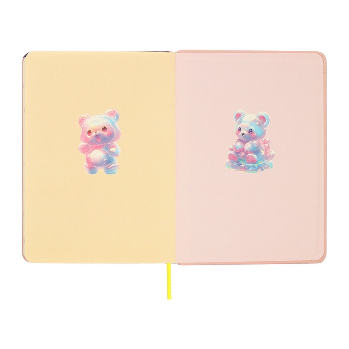 Записная книжка подарочная 96л,линия, цветной срез,обложка ПВХ 3D Мишка (17,7х12,4см)