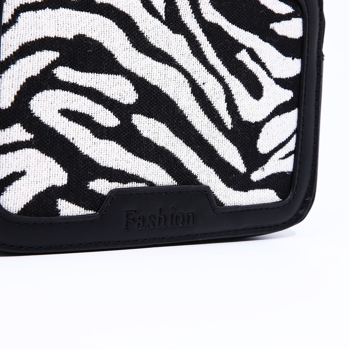 Сумка кросс-боди на молнии, цвет чёрный/белый