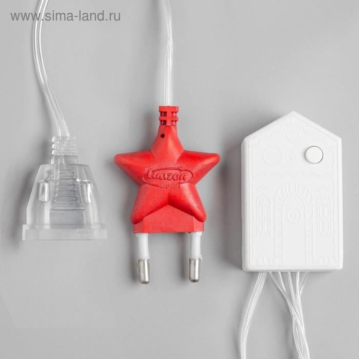 Гирлянда &laquo;Бахрома&raquo; 2.4 &times; 0.9 м с насадками &laquo;Снежинки&raquo;, IP20, прозрачная нить, 150 LED, свечение белое, 8 режимов, 220 В