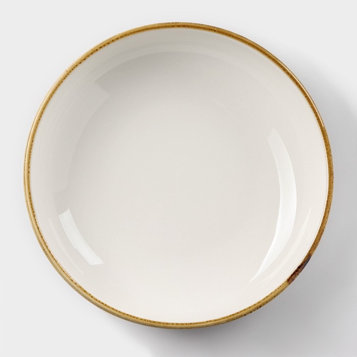 Тарелка фарфоровая глубокая Magistro &laquo;Церера&raquo;, 700 мл, d=18,5 см, цвет коричневый