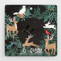 Новый год! Брошь новогодняя "Олень", цвет белый в серебре