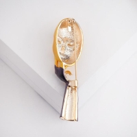 Брошь &laquo;Маска&raquo; личности, цвет чёрный в матовом золоте