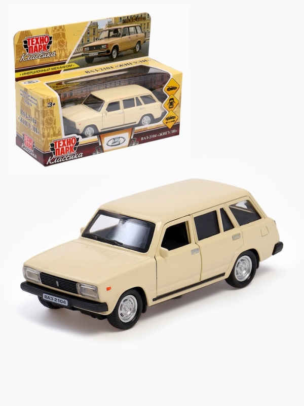 Машинка металлическая &laquo;ВАЗ-2104&raquo;, ретро - модель &laquo;ЖИГУЛИ&raquo;, открываются двери, багажник, инерция, 12 см, бежевый