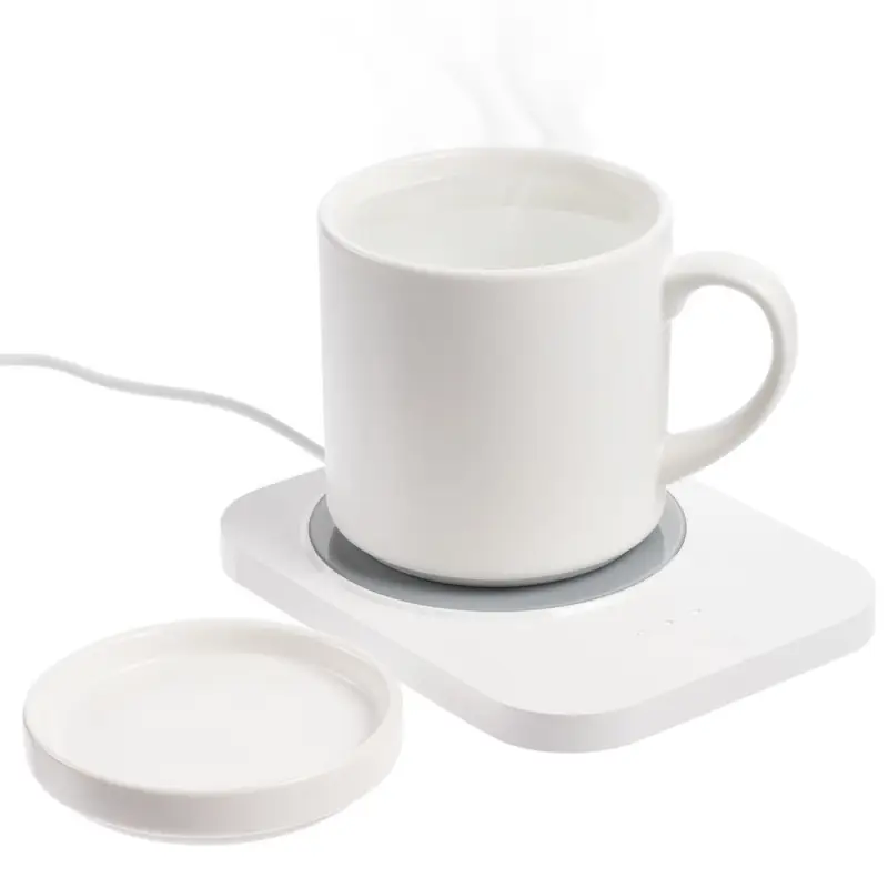 Кружка с подогревом и беспроводной зарядкой Dual Base Plus, белая Кружка с подогревом и беспроводной зарядкой Dual Base Plus, белая