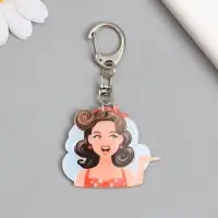 Брелок акрил "Девушка пин ап" 3,9х4,5 см