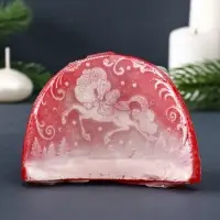 Свеча фигурная "Барельеф с лошадкой" 10,5х4,5х8 см, цв. красный