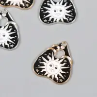 Декор для творчества металл "Солнце символ" эмаль МИКС 2,6х2,3 см