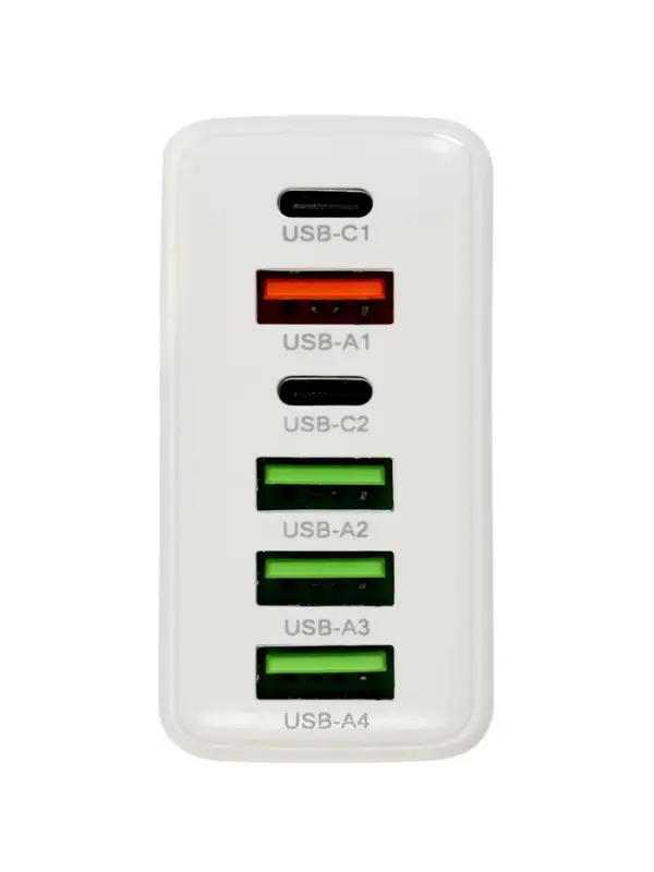 Сетевое зарядное устройство Luazon LZZ-23, 4 USB, 2 Type-C, 3 А, белое