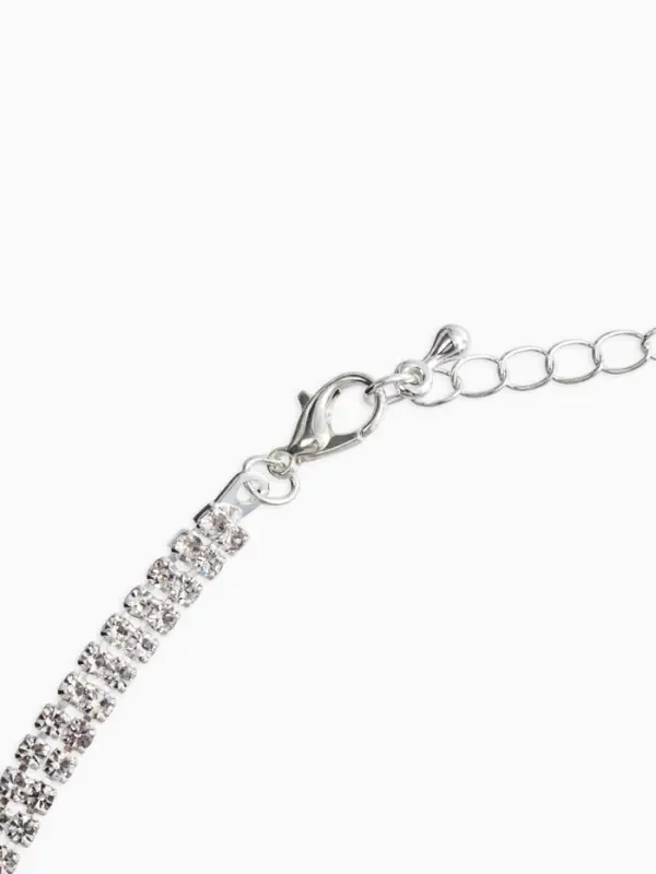 Набор 2 предмета: серьги, колье со стразами &laquo;Лёд. Паутина&raquo;, d=13.5 см, белый в серебре