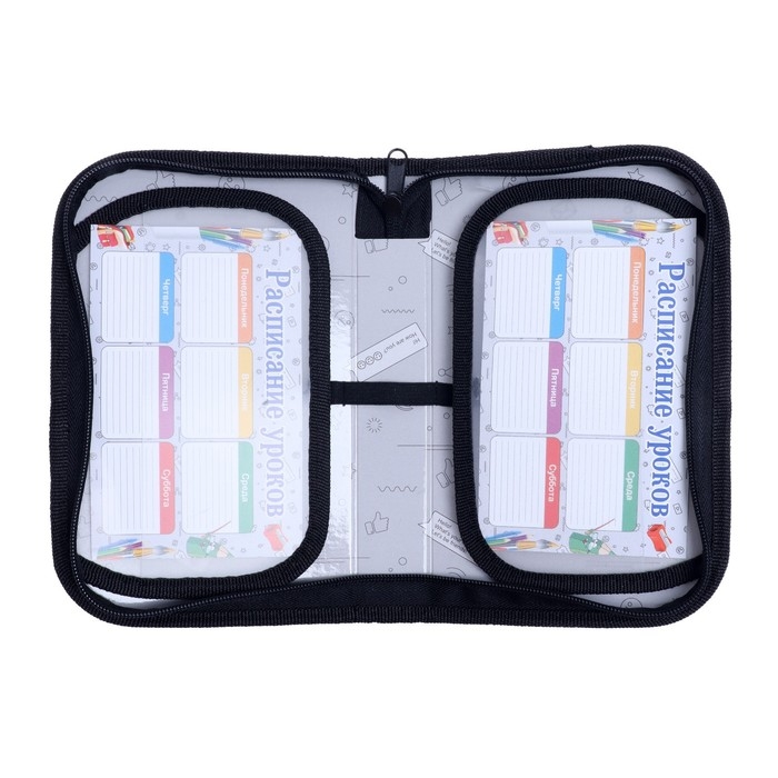 Пенал 1 секция, 130 х 210 х 40 мм, 2 откидные планки, тканевый, Calligrata TOP, Content "Маска"