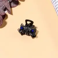 Крабик для волос &laquo;Чёрный с камешками&raquo;, 2.5 см, чёрный