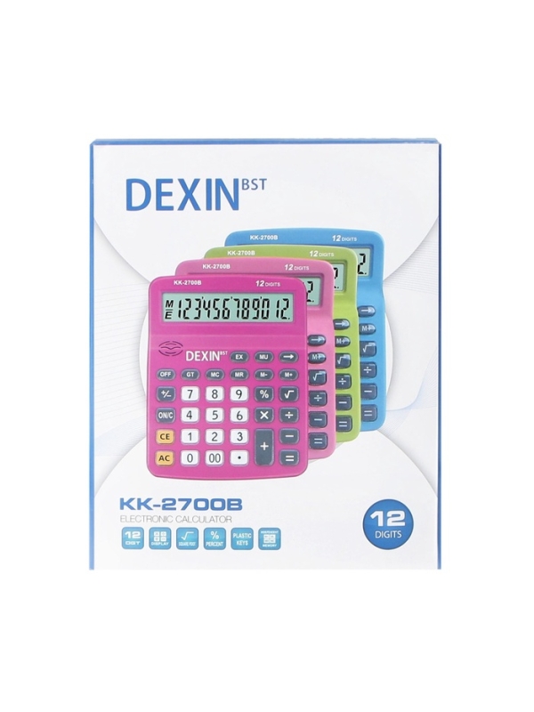 Калькулятор настольный 12-разрядный КК-2700В, синий