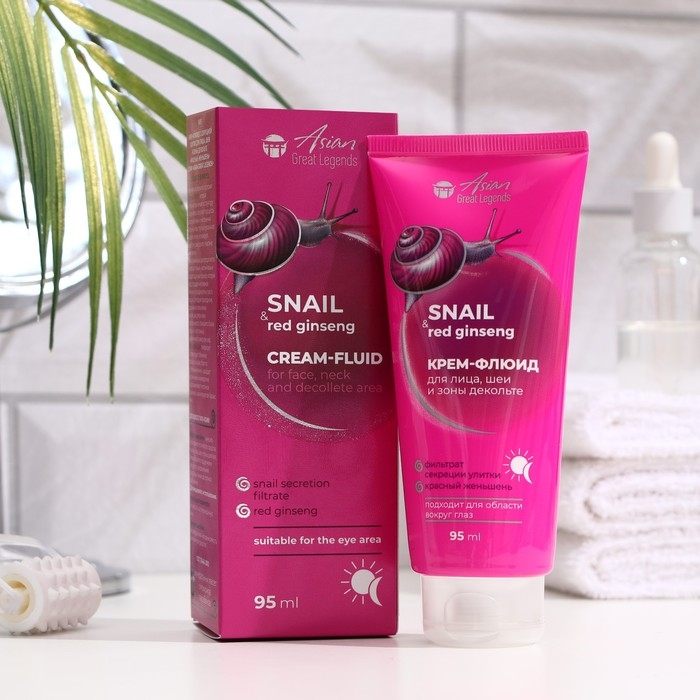 Крем-флюид для лица, шеи и зоны декольте Family Cosmetics с женьшенем, 95 мл