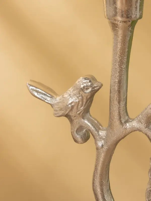 Подсвечник &laquo;Соловей на ветке&raquo;, 9.5&times;14&times;29 см, алюминий