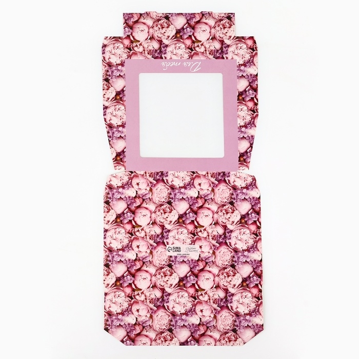 Коробка складная &laquo;Цветы&raquo;, 20 х 20 х 4 см