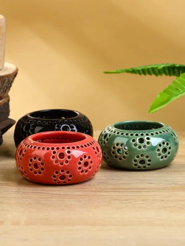 Подсвечник, 8.5&times;8.5&times;4 см, керамика, МИКС