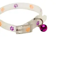 Ошейник, светящийся в темноте, "Яркие следы" (люминесцентный), 30 х 1 см, фиолетово-жёлтый